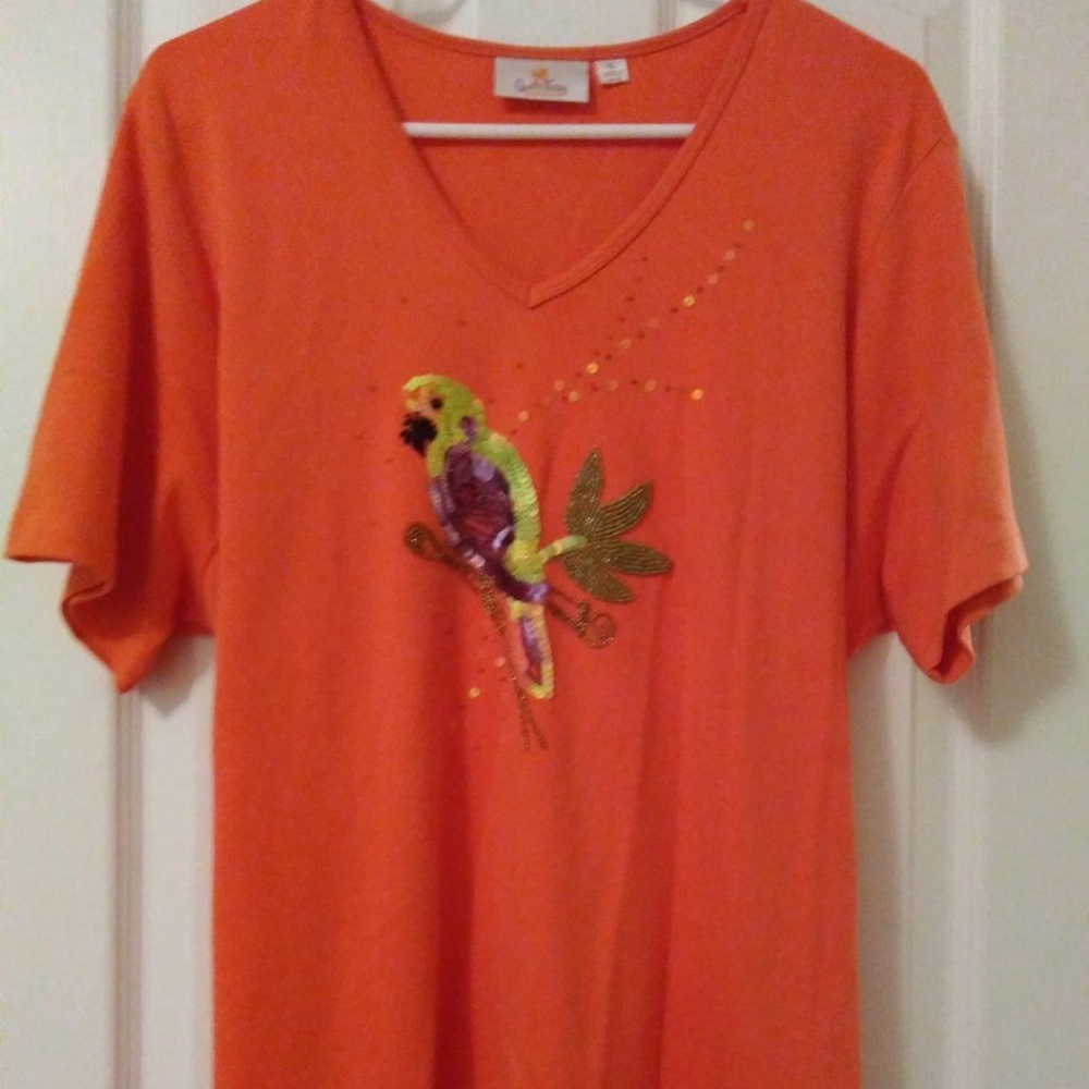 Knit Short Sleeved Embellished Top